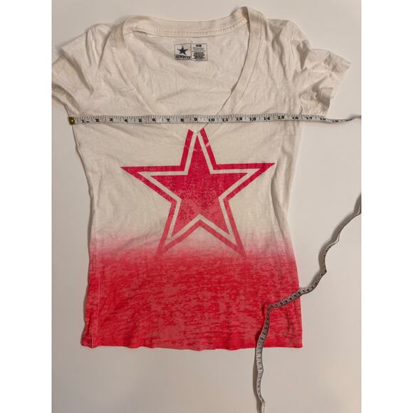 NFL Dallas Cowboys Team Apparel Pink Star Logo V-Neck T-Shirt Size M - Picture 4 of 5